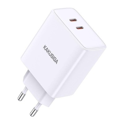 Incarcator De Retea, Kakusiga, Ksc-922, 40W Power Delivery 2X Usb-C, Alb foto