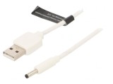 Cablu USB A la DC 3.5/1.35 Alb 1m Cupru, Vention
