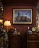 Catul Bogdan &ndash; &bdquo;La Cazane&rdquo; | Pastel pe h&acirc;rtie | Semnat | Scena portului industrial | &Icirc;nrămat 54&times;74 cm