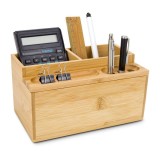 Organizator birou Rominox Butler, bambus, 3 compartimente, tava detasabila, design compact