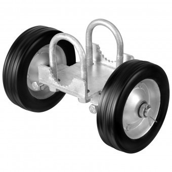 Roti cauciuc cu suport pentru porti culisante, Otel, max 300 kg, 146&amp;times;270 mm, Diametrul exterior al tevii compatibil 32-50 mm foto