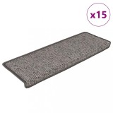 VidaXL Covoraș scări autoadeziv 15 buc. gri&amp;bej 65x21x4cm aspect sisal