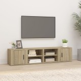 VidaXL Comode TV, 2 buc., stejar sonoma, 80x31,5x36 cm, lemn prelucrat