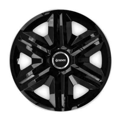 Set 4 capace roti Hubcaps fast black R16 Compatibil Cu Daewoo foto