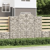 Cosuri gabion arcuite 2 buc, 200x30x160/180 cm, fier galvanizat GartenMobel Dekor, vidaXL