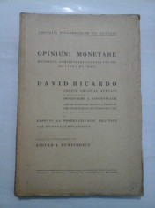 OPINIUNI MONETARE Raportul Comitetului aurului din 1810 - DAVID RICARDO foto