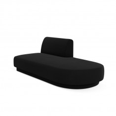 Modul canapea dreapta 2 locuri, Miley, Micadoni Home, BL, 158x85x74 cm, catifea, negru