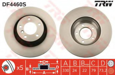 Disc frana BMW Seria 1 (E87) (2003 - 2013) TRW DF4460S foto