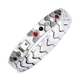 Bratara magnetica din otel inoxidabil, silver-heart, model SY104