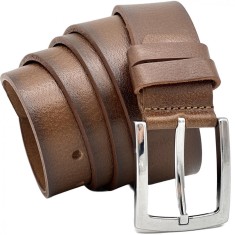 Curea Barbati Piele naturala Maro si un Subtil degrade de Negru, Marimi Mari, Latime 3,6 cm