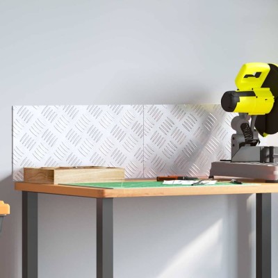 Plăci cu tablouri 2 pcs Argintiu 50 x 25 cm Aluminiu foto