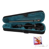 Cumpara ieftin Set vioară clasică din lemn pentru copii 1/8 si set corzi, DEPOX&reg;, 43 cm, finisaj lucios negru