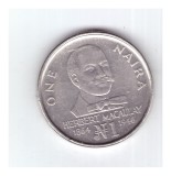 Moneda Nigeria 1 naira 1991, stare buna, curata