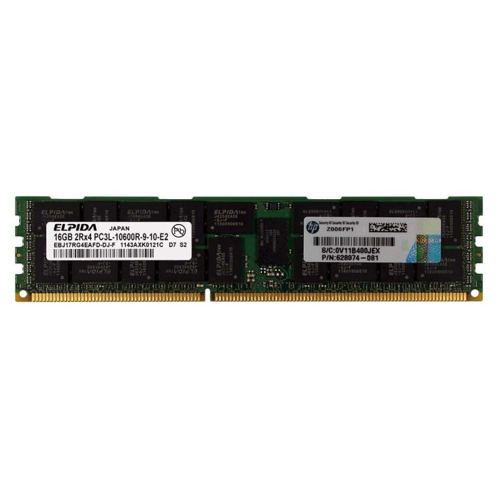 Memorie server HP 16GB DDR3 2RX4 PC3L-10600R 628974-081 647653-081 diverse modele