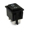Buton comutator 12V 35A (MOM)-OFF-(MOM) fara retinere 28x22mm negru, GBC