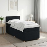 Cumpara ieftin Pat boxspring cu saltea cu headboard Negru 80 x 200 cm Tesatura