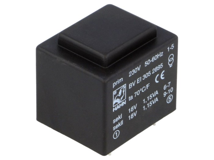 Transformator &icirc;ncapsulat 2,3VA 230V 18V