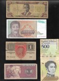 Set 5 bancnote de prin lume adunate (cele din imagini) #385, Asia