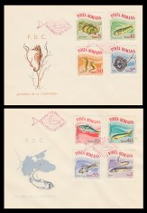1964 Romania - 2 FDC Pesti din Acvariul de la Constanta, LP 582