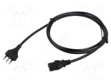 Cablu 3x1mm2 CEI 23-50, mufa IEC C13 mamă, 1,8m, negru - Qualtek Electronics