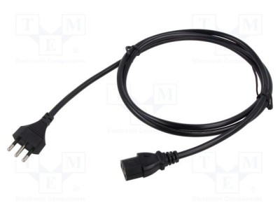 Cablu 3x1mm2 CEI 23-50, mufa IEC C13 mamă, 1,8m, negru - Qualtek Electronics foto