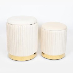 Set taburete Ivory Gold cu spatiu depozitare