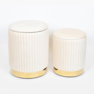 Set taburete Ivory Gold cu spatiu depozitare foto