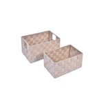 Set 2 cosulete impletite, pentru depozitare, Bej, 28x16x15 cm, Oem