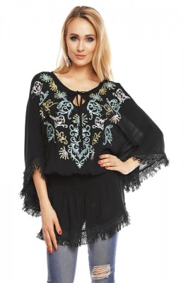 N577-1 Bluza eleganta cu elastic in talie foto