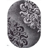 Covor Oval Model Mira 24031-619, Marime 50 x 80 cm, Gri, Inaltime Fir 6 mm, Antialergic, Polipropilena, Living, Dormitor, Sufragerie, Birou
