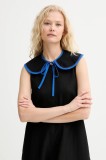 Renewed guler decorativ din denim creative upcycling culoarea negru, cu imprimeu, Renewed INTU x Answear