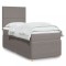 Gossi pat box spring cu saltea, gri taupe, 80x200 cm, textil