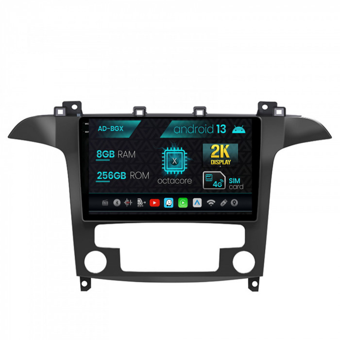 Navigatie Ford S-Max Galaxy (2006-2015), Android 13, X-Octacore 8GB RAM + 256GB ROM, 9.5 Inch - AD-BGX9008+AD-BGRKIT125