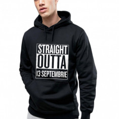 Hanorac Barbati Negru - Straight Outta 13 Septembrie - 2XL