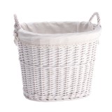 Cumpara ieftin Cos depozitare lemn rachita alb 43,5 x 33 x 40 cm
