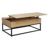 Cumpara ieftin Masuta DTD stejar metal negru Livina 100x55x40 cm