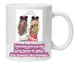 Cana alba personalizata Prietenia este cea mai inalta forma de iubire, INOVATIX&reg;. 330ml, Oem