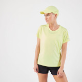 Tricou respirant Alergare Jogging KIPRUN Run 500 Dry Galben Damă