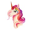 Sticker decorativ, Unicorn, Roz, 90 cm, 8814ST, Oem