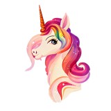 Cumpara ieftin Sticker decorativ, Unicorn, Roz, 90 cm, 8814ST, Oem
