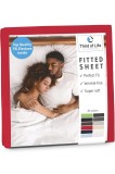 Așternut elastic premium din bumbac, respirabil, fără scame, ad&acirc;ncime 15 cm &ndash; roșu cireș 60x120 cm