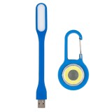 Cumpara ieftin Set iluminare portabila carabina LED albastra 8 cm 3 moduri + lampa USB flexibila 3W pentru laptop si auto