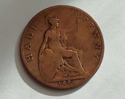 C50 - Moneda foarte veche - Anglia - Half penny - 1896 foto