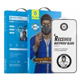 Folie de protectie Ecran Blueo Anti-Dust HD pentru Apple iPhone 15 Pro, Sticla Securizata, Full Glue, Neagra