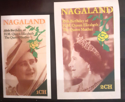 Nagaland 85 de ani de naștere a lui H.M. Regina Elisabeta ,Regina Mama MNH foto