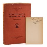 N. Georgescu-Tistu, Bibliografia literară rom&acirc;nă, 1932, cu dedicație pentru N. Bagdasar