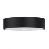 Lustră De Tavan Skala Negru Țesătură/Sticlă/Oțel 5 Becuri Rolă Minimalistă De Interior