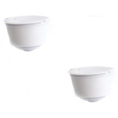 Set 2 Capsule cafea, reutilizabila, reincarcabila, compatibil Dolce Gusto, alb foto