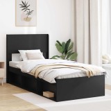 vidaXL Tăblie cap Negru Lemn prelucrat 889756