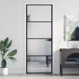 vidaXL Ușă de interior negru 76x201,5 cm sticlă securiz./aluminiu slim 155116